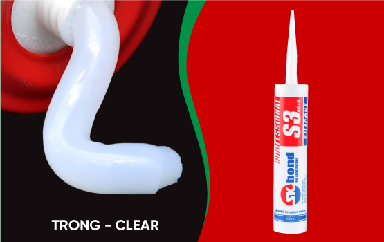 Keo silicone axit SKbond S3 màu trắng trong 