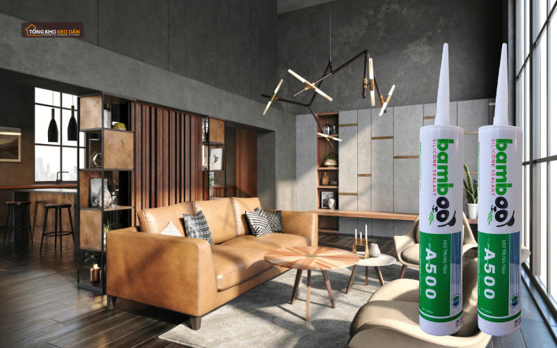 Keo silicone màu nâu ứng dụng trong thi công nội thất