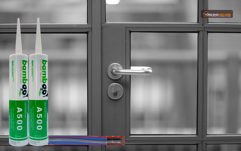 Keo silicone màu xám ứng dụng thi công cửa nhôm kính