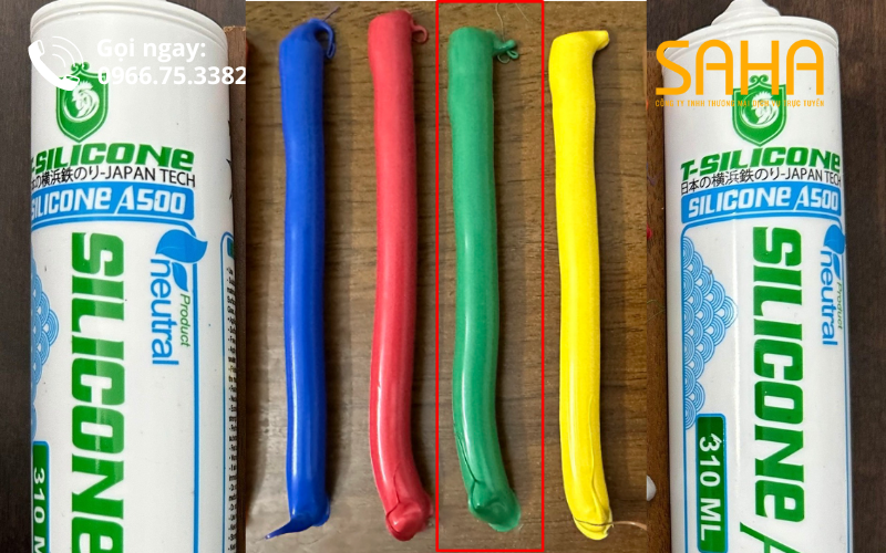 Keo silicone màu xanh lá