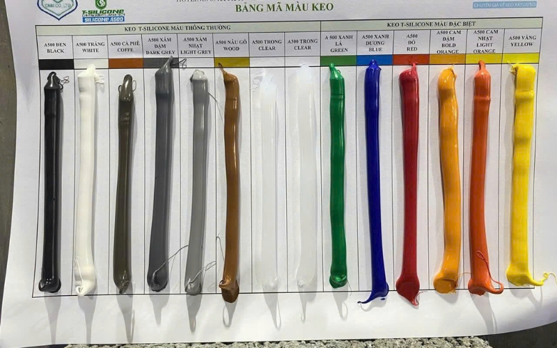 Keo silicone màu xanh lá T silicone