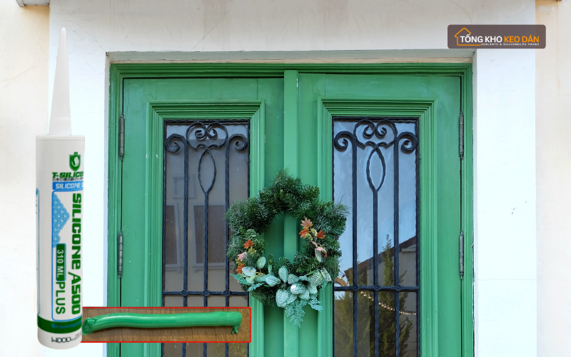 Ưng dụng keo silicone xanh lá cho cửa nhôm kính