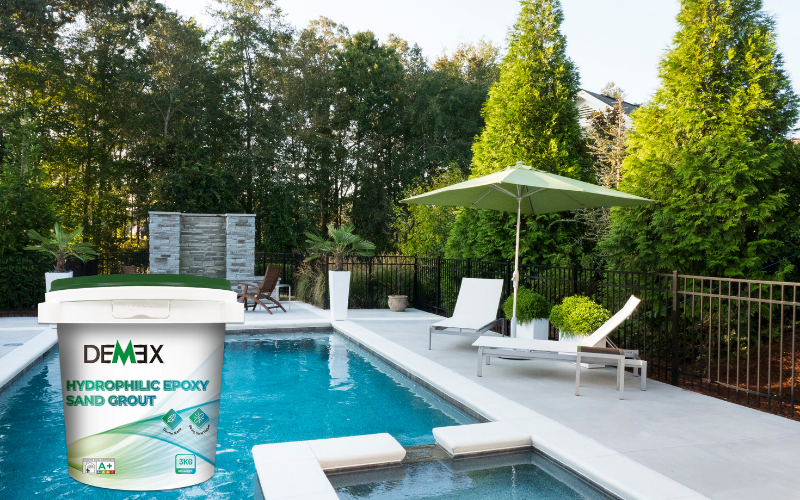 Demex Hydrophilic Epoxy Sand Grout là dòng keo chà ron hồ bơi cao cấp