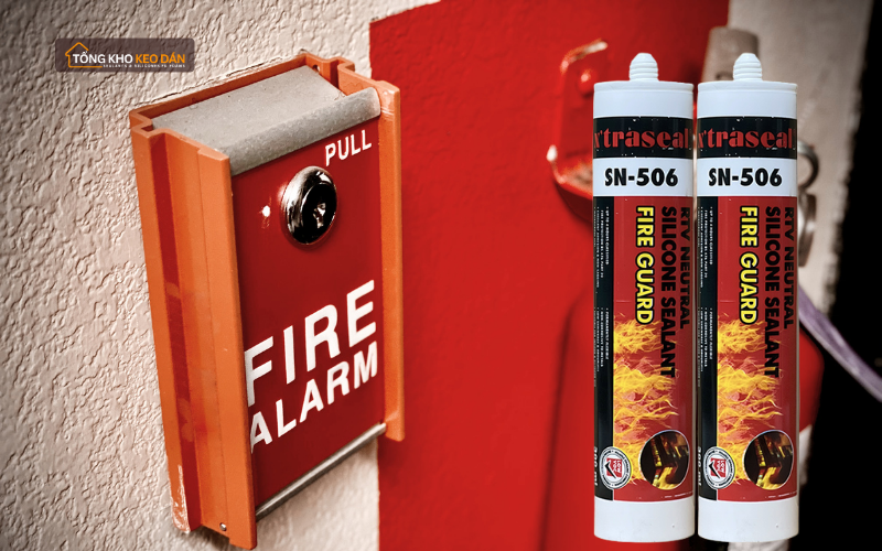 Keo silicone chống cháy SN 506 phù hợp sử dụng trong trám trét ngoài trời
