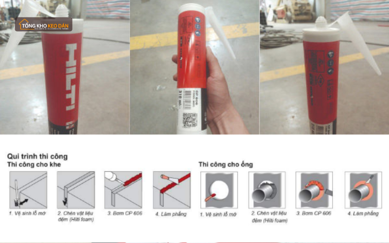 Cách trám khe nối bằng Hilti CP 606