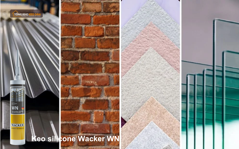 Keo silicone Wacker WN ứng dụng trên nhiều bề mặt