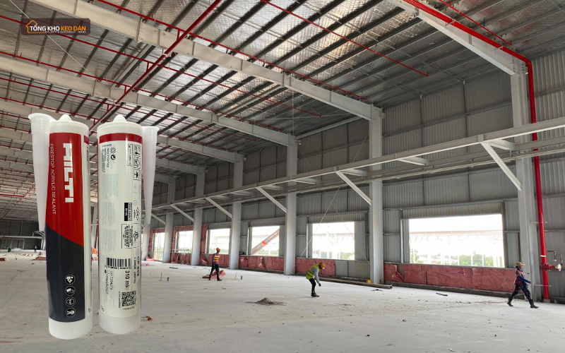 Saha chuyên keo Hilti CP 606 chống cháy nhà xưởng tại Hà Nội