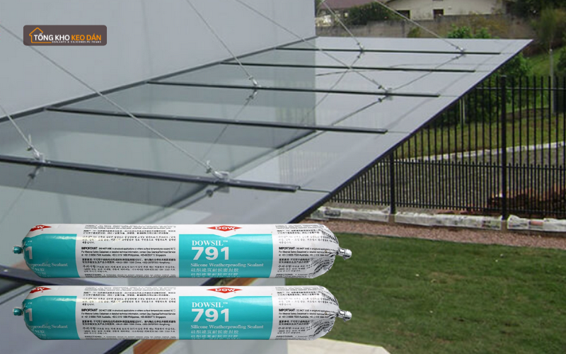 keo trám khe hở kính cường lực ngoài trời