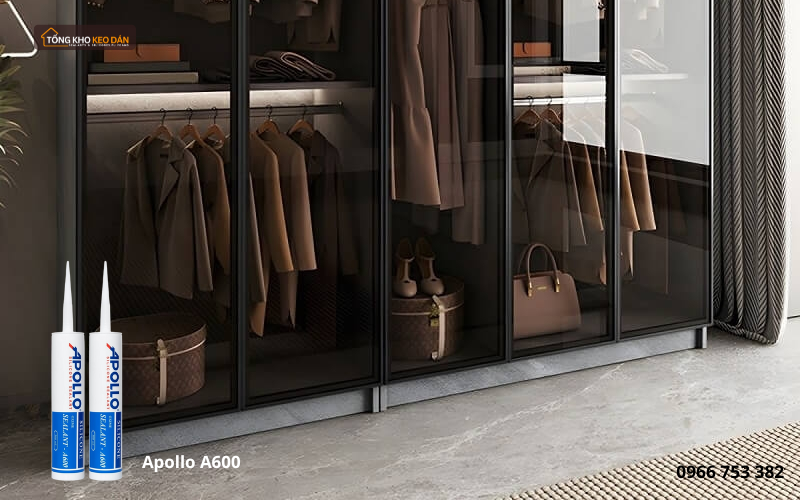 Apollo A600 thi công tủ quần áo bằng kính (1)