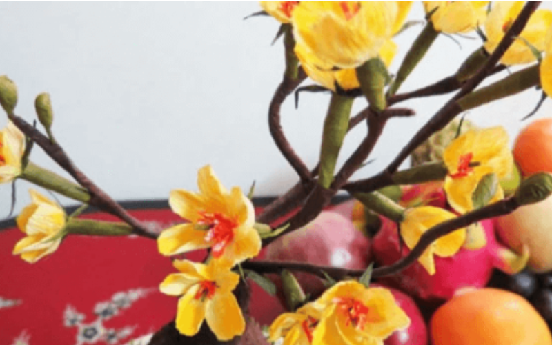 Cách làm hoa mai giấy trang trí ngày Tết