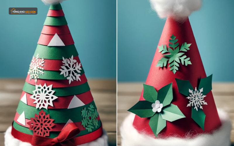 Làm mũ Noel (nón ông già Noel) (5)