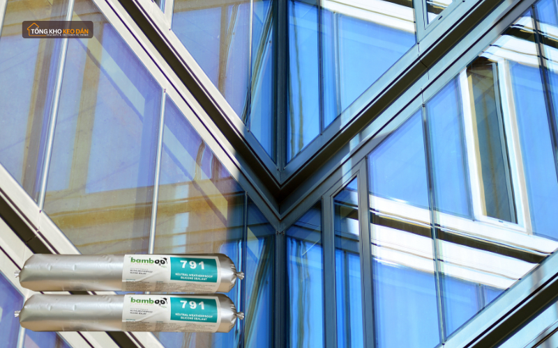 Keo silicone dán kính mặt dựng