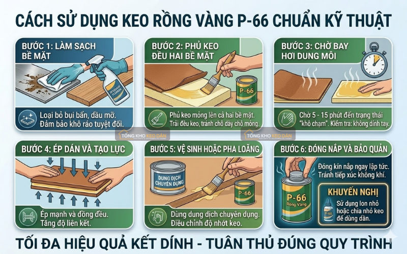 Hướng dẫn sử dụng keo rồng vàng P 66