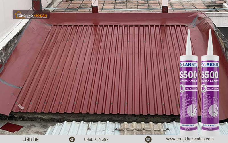Solarsil S500 trám mái tôn bị dột nước (1)