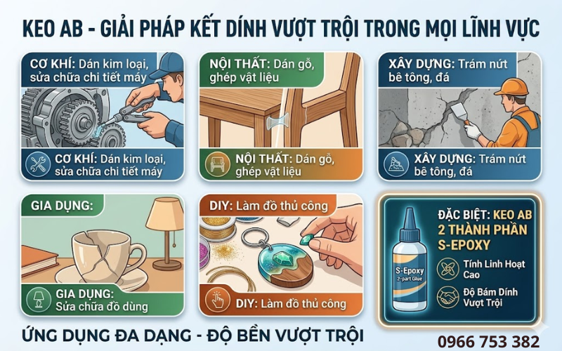 Ứng dụng keo AB 2 thành phần