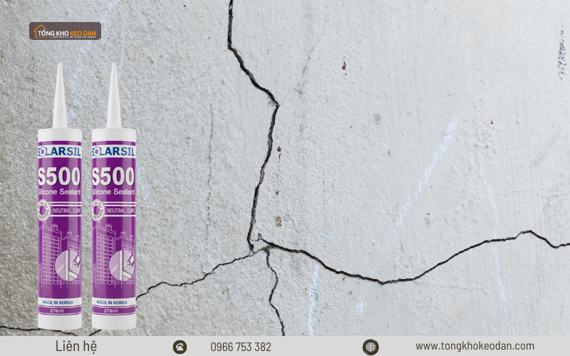 cách dùng keo Solarsil S500 xử lý vết nứt tường