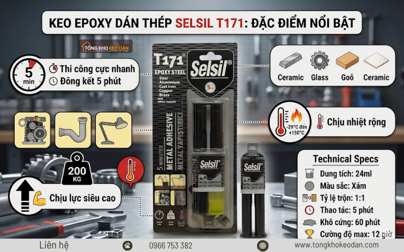 Keo Selsil Epoxy Steel T171 (2) Keo Selsil Epoxy Steel T171