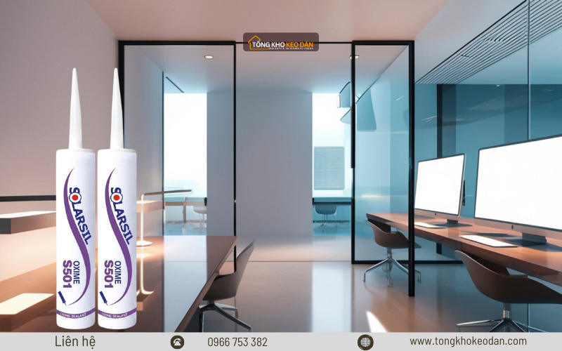 Keo silicone Solarsil S501 ứng dụng trám cửa nhôm kính