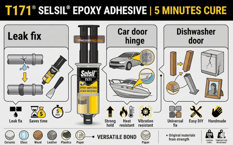 keo epoxy 2 thành phần dùng để làm gì