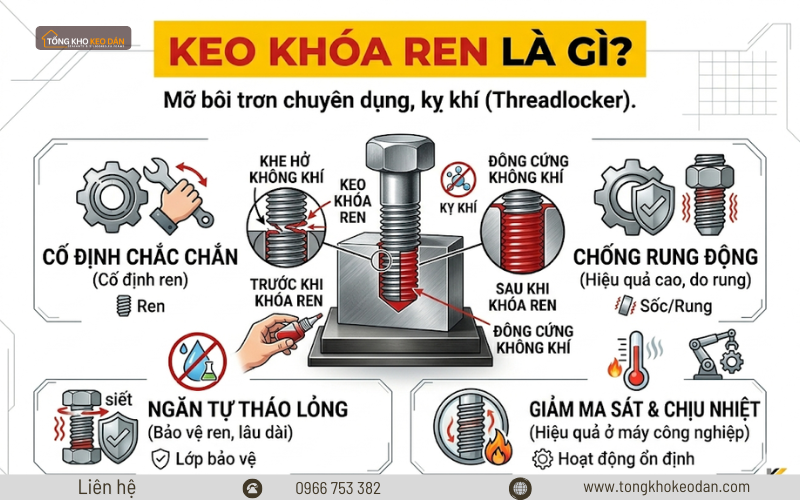 so sánh keo chống kẹt và keo khóa ren
