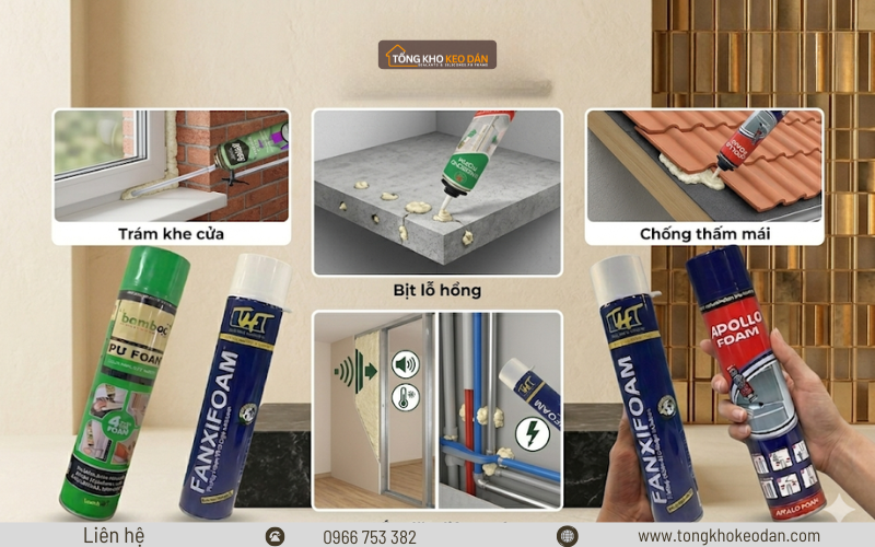 top keo bọt nở PU Foam
