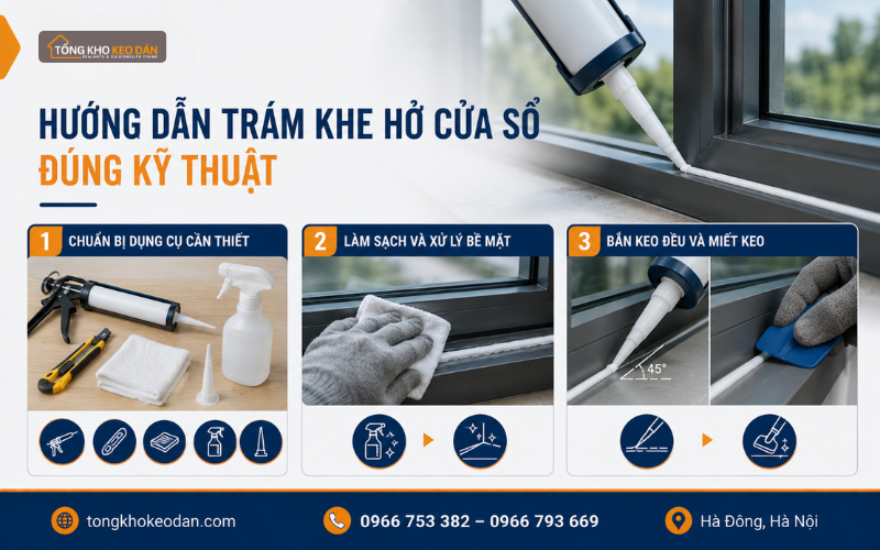 Bịt kín khe hở cửa sổ Bịt kín khe hở cửa sổ