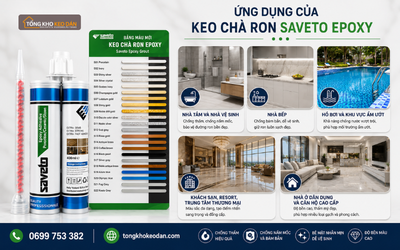 bảng màu keo chà ron Saveto Epoxy 2 thành phần (1)
