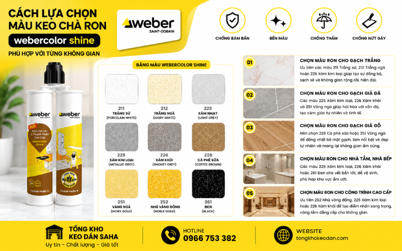 bảng màu keo chà ron weber 2 thành phần bảng màu keo chà ron weber 2 thành phần