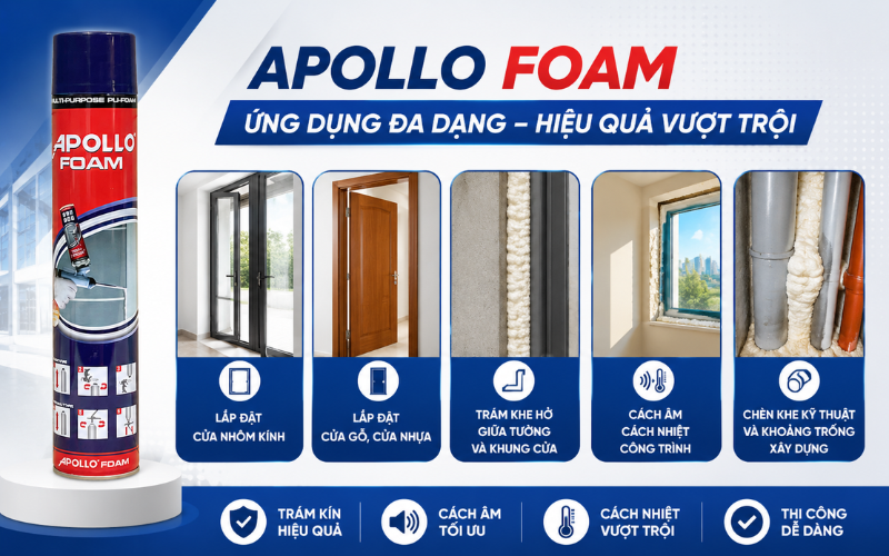 cung cấp keo bọt nở Apollo Foam