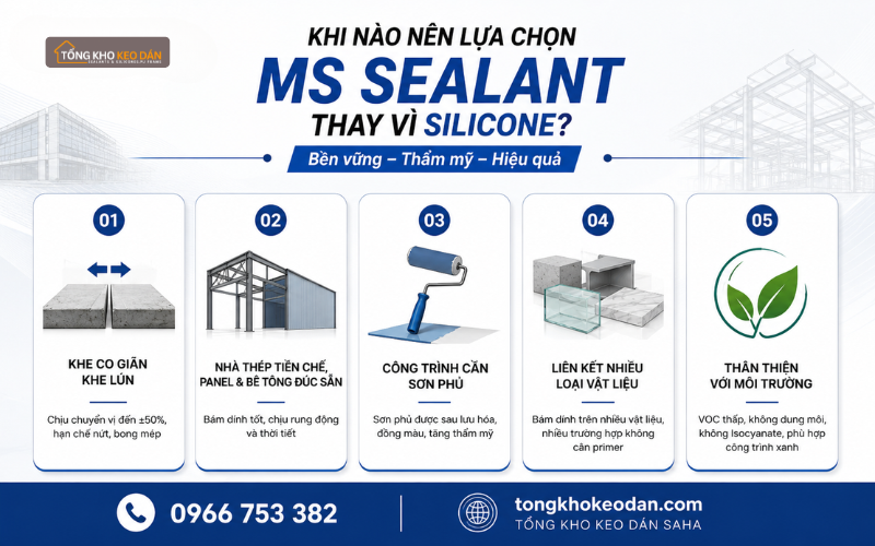 keo MS Sealant có thay thế được keo silicone không