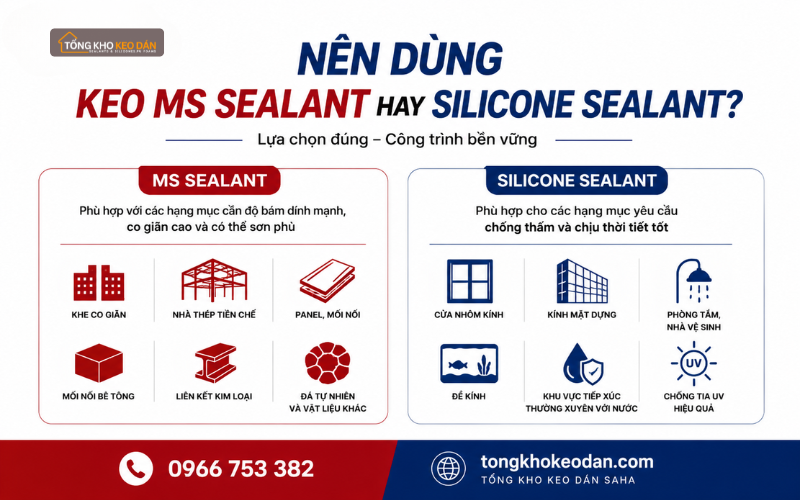 so sánh MS Sealant và Silicone Sealantv