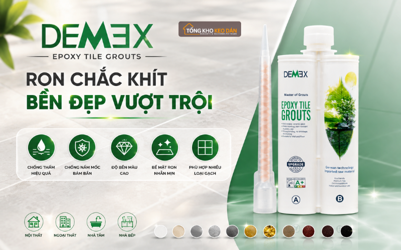 ưu điểm màu keo chà ron Demex Epoxy