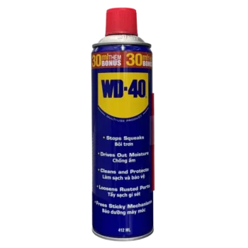 Chai xịt chống rỉ sét bôi trơn WD-40 bảo vệ kim loại không bị gỉ sét và ăn mòn, làm trơn chi tiết bị kẹt, đẩy hơi ẩm và bôi trơn hầu hết mọi thứ.