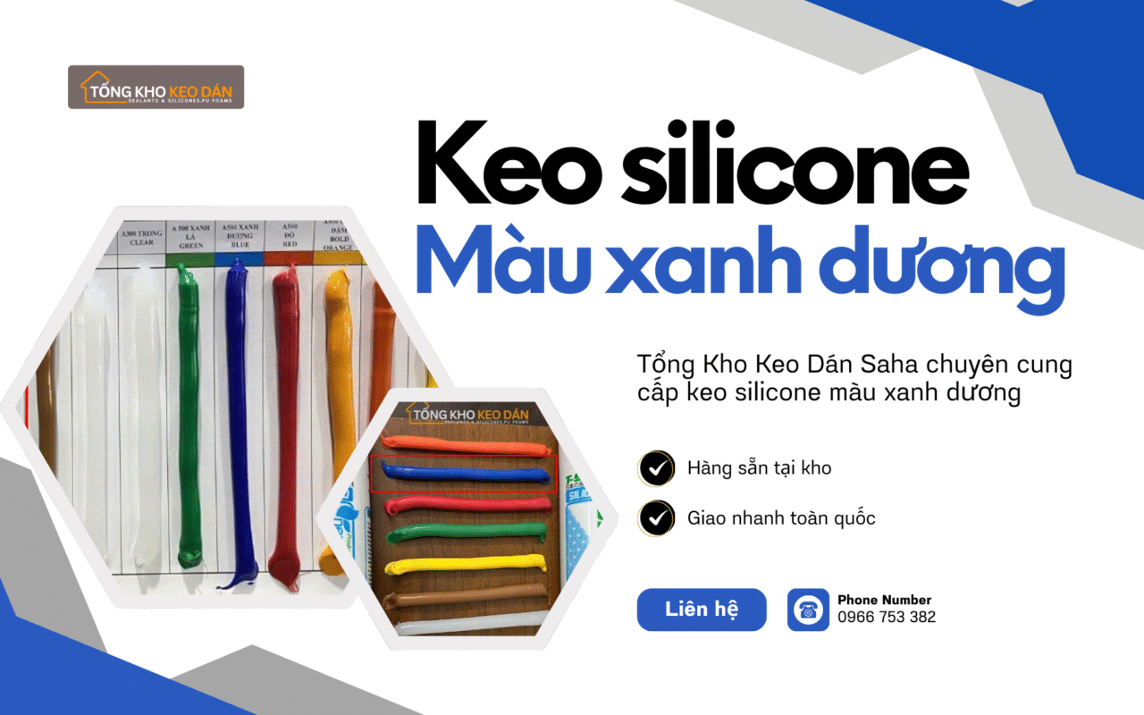 Keo silicone màu xanh dương