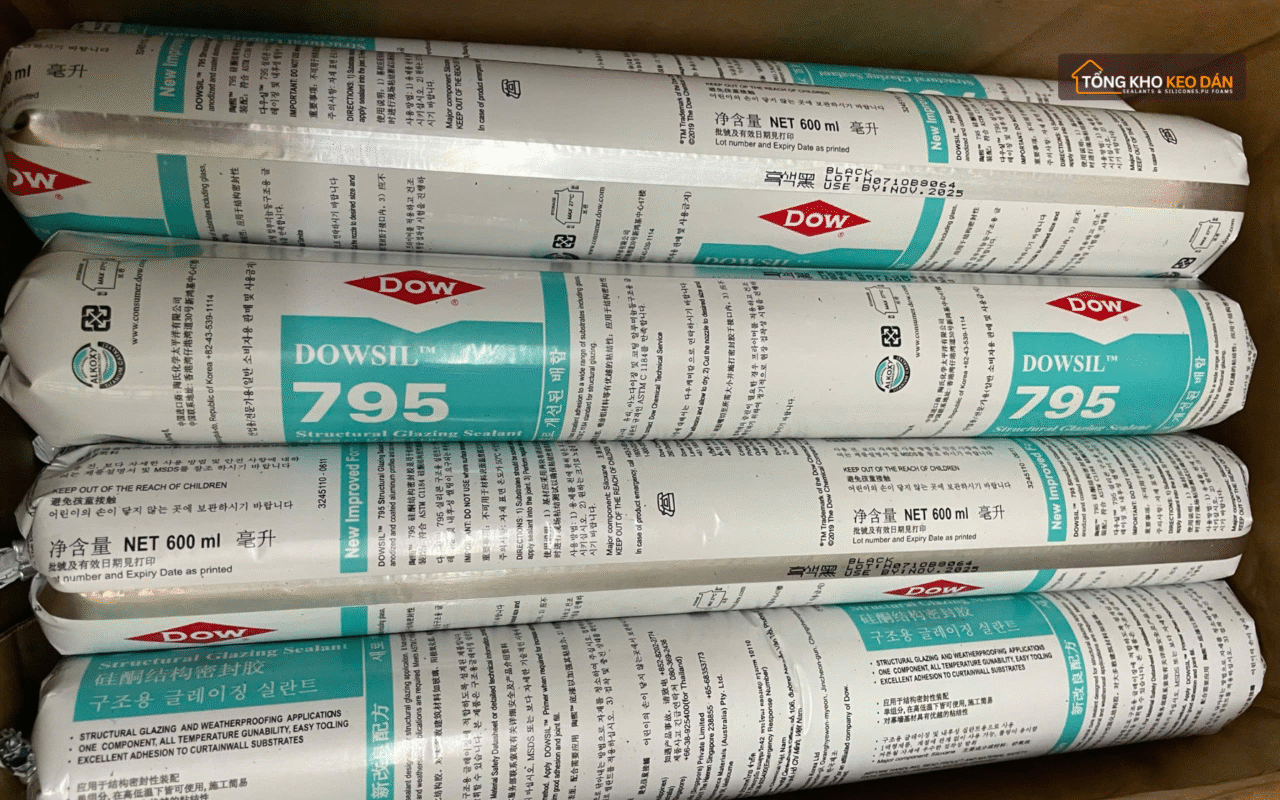 keo kết cấu 795 dùng cho kính kết cấu