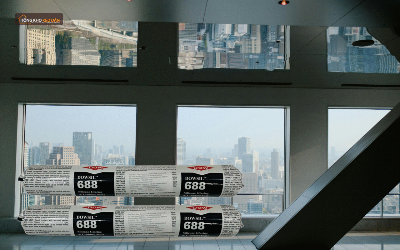 Keo dowsil 688 trám khe hở cửa sổ chống chịu thời tiết tốt