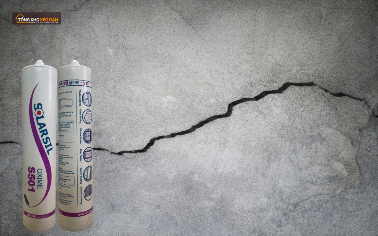 keo Solarsil S501 trám vết nứt tường ngoài trời hiệu quả