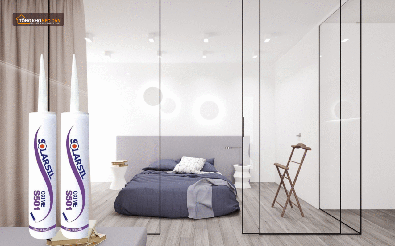 mua keo Solarsil S501 thi công vách ngăn phòng ngủ