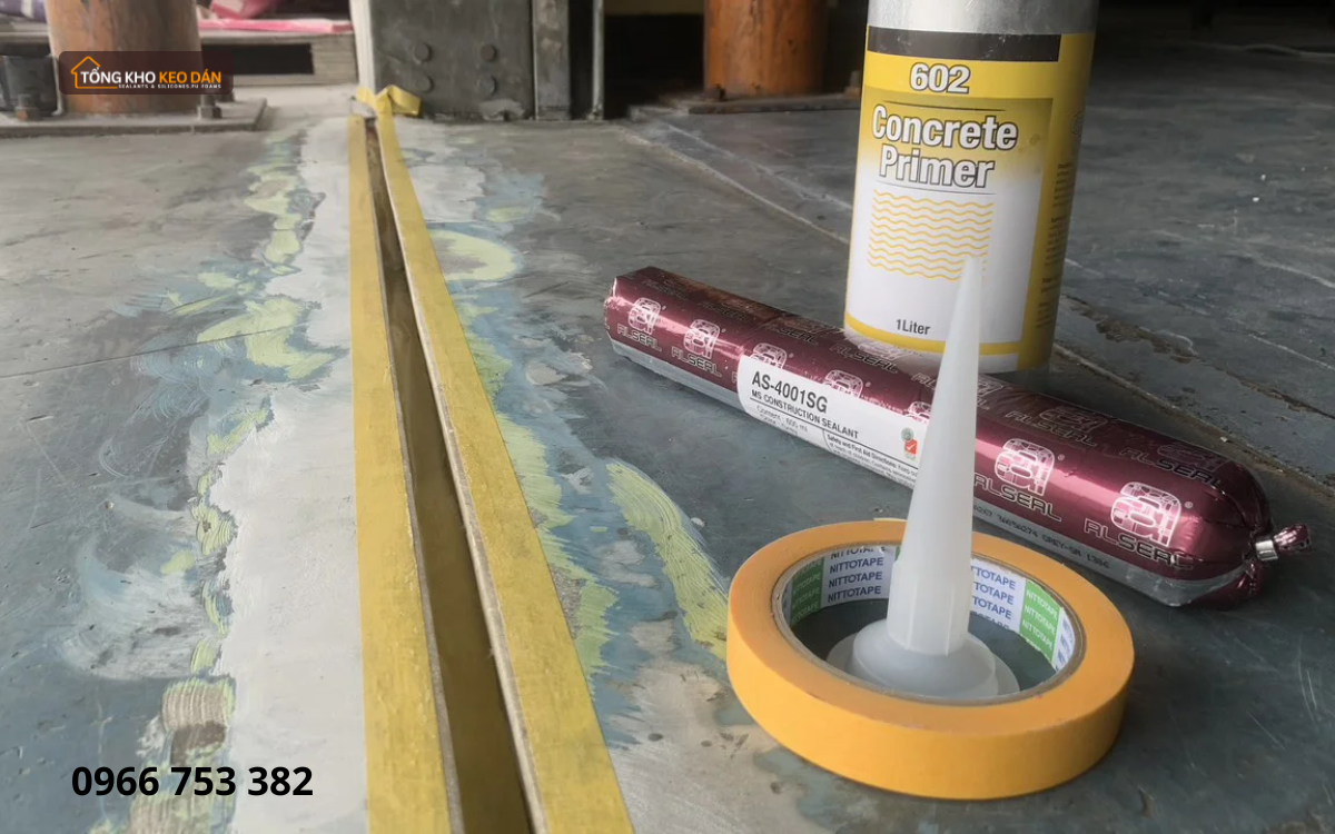 Xử lý khe co giãn sàn với keo MS Sealant AS4001S