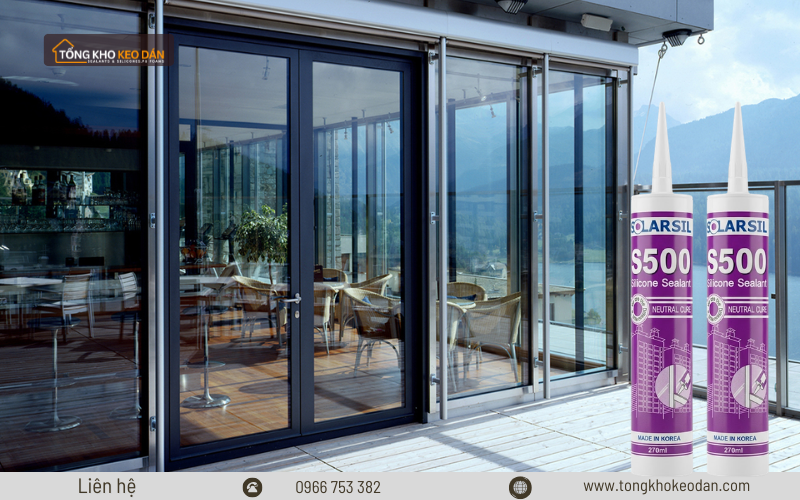 keo Solarsil S500 trám khe nhôm kính