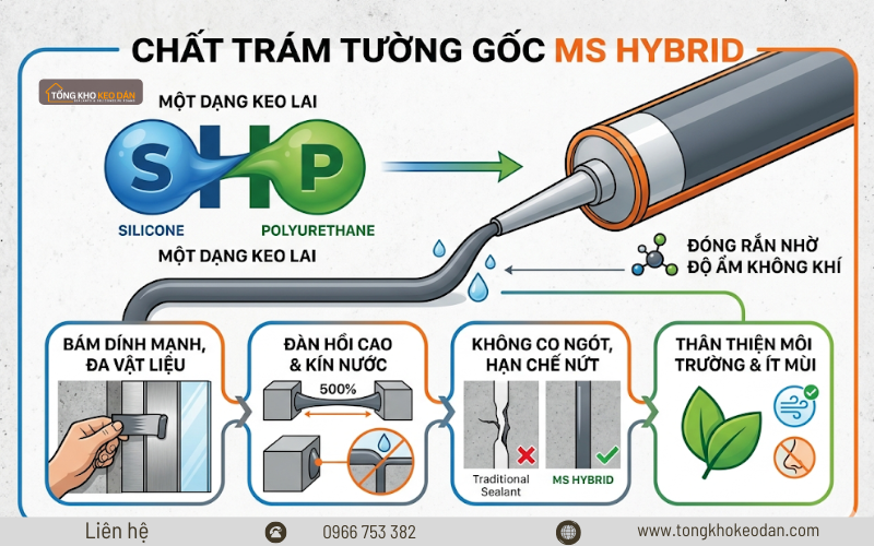 Chất trám tường gốc MS Hybrid