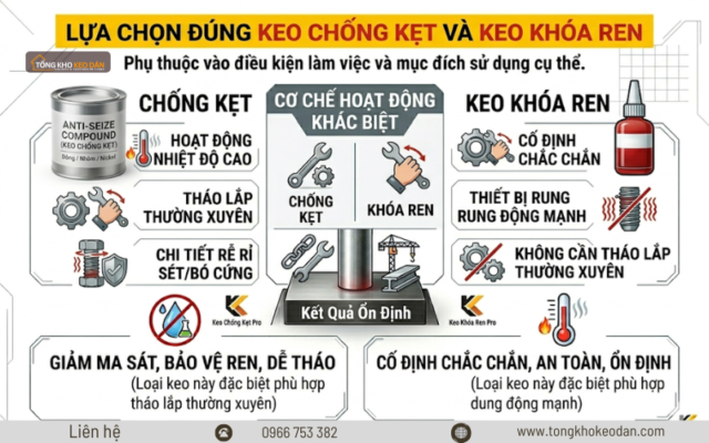keo chống kẹt và keo khóa ren