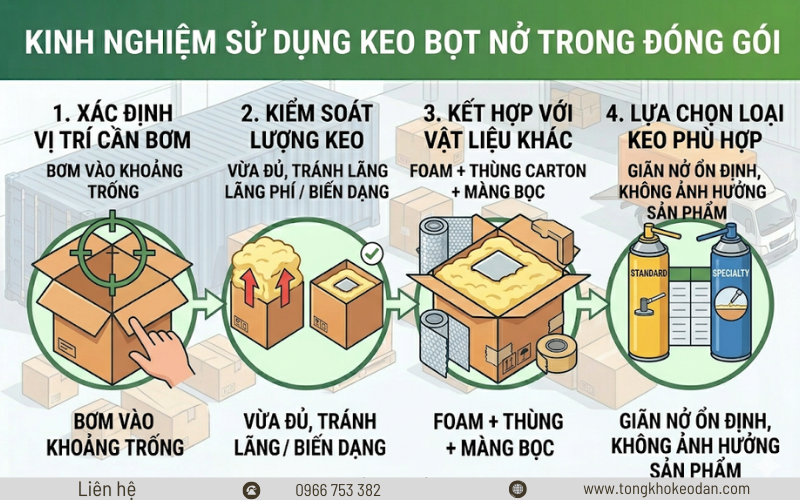 keo bọt nở trong vận chuyển hàng hóa