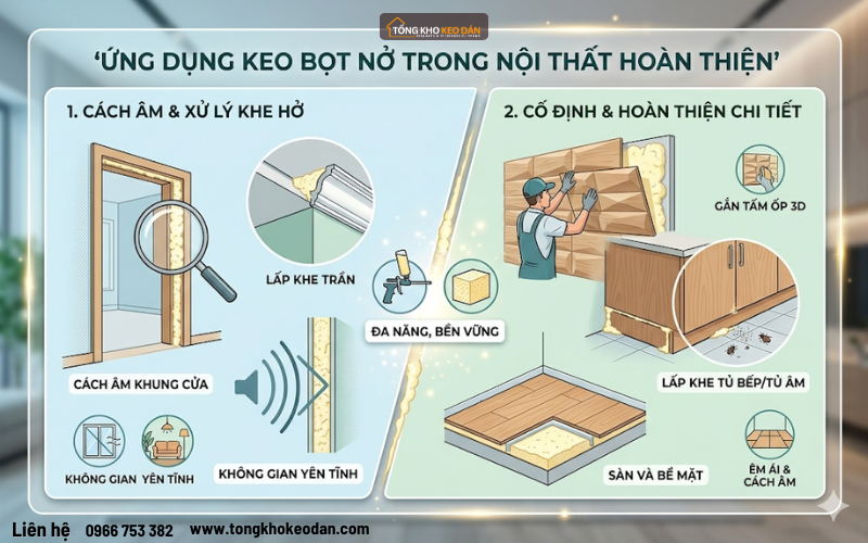 keo foam lắp đặt tủ và cửa