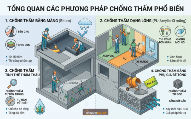 phương pháp chống thấm hiệu quả