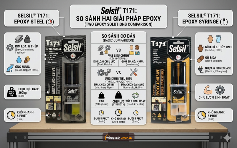 Epoxy Syringe T171 và Epoxy Steel T171