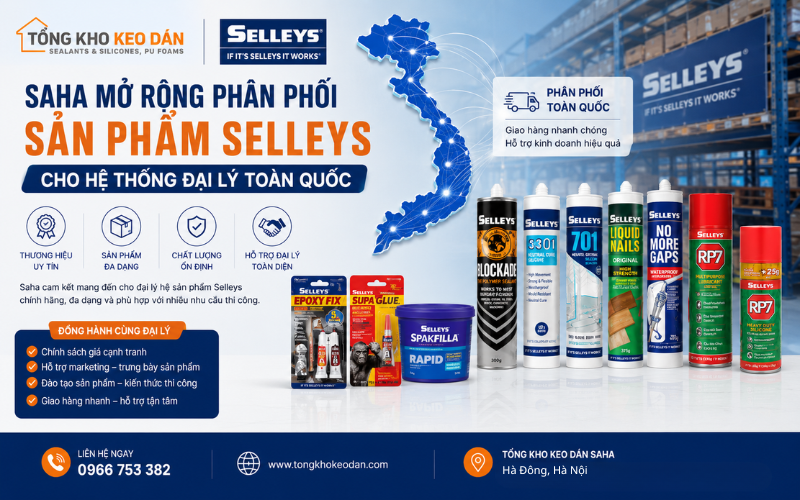 cung cấp sản phẩm Selleys cho đại lý