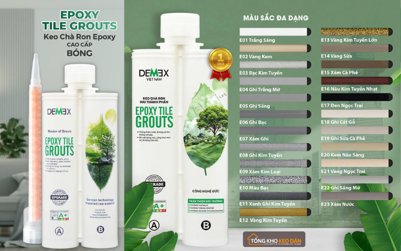 bảng màu keo chà ron Demex